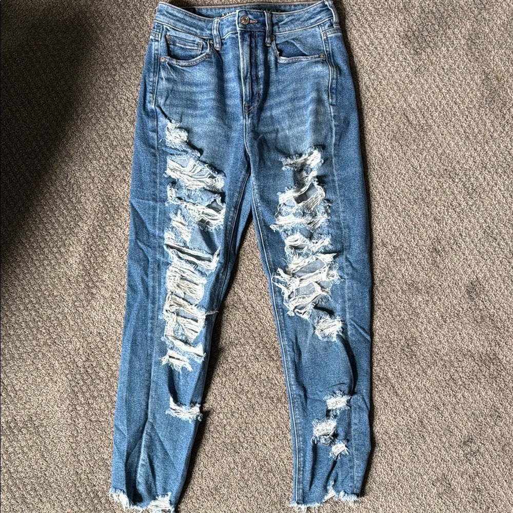 American Eagle Outfitters Blue Ankle Cropped Jeans